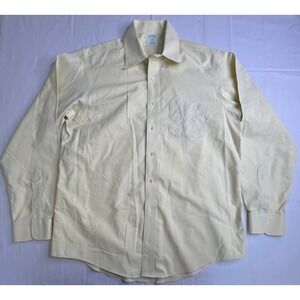 Brooks Brothers Milano Mens‎ Yellow Non Iron Supima Cotton Dress Shirt 17-36